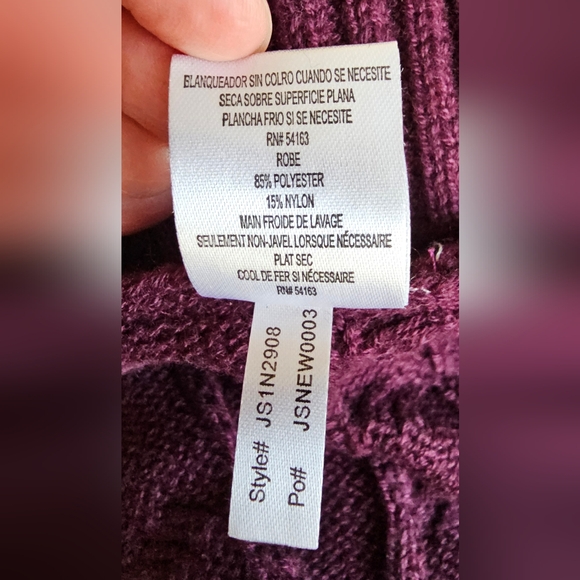 NWT Jessica Simpson Purple Knit Sweater Dress w/ Waist Tie - Picture 14 of 15